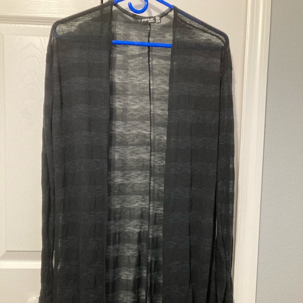 Popular Basics Black Sheer Cover-Up